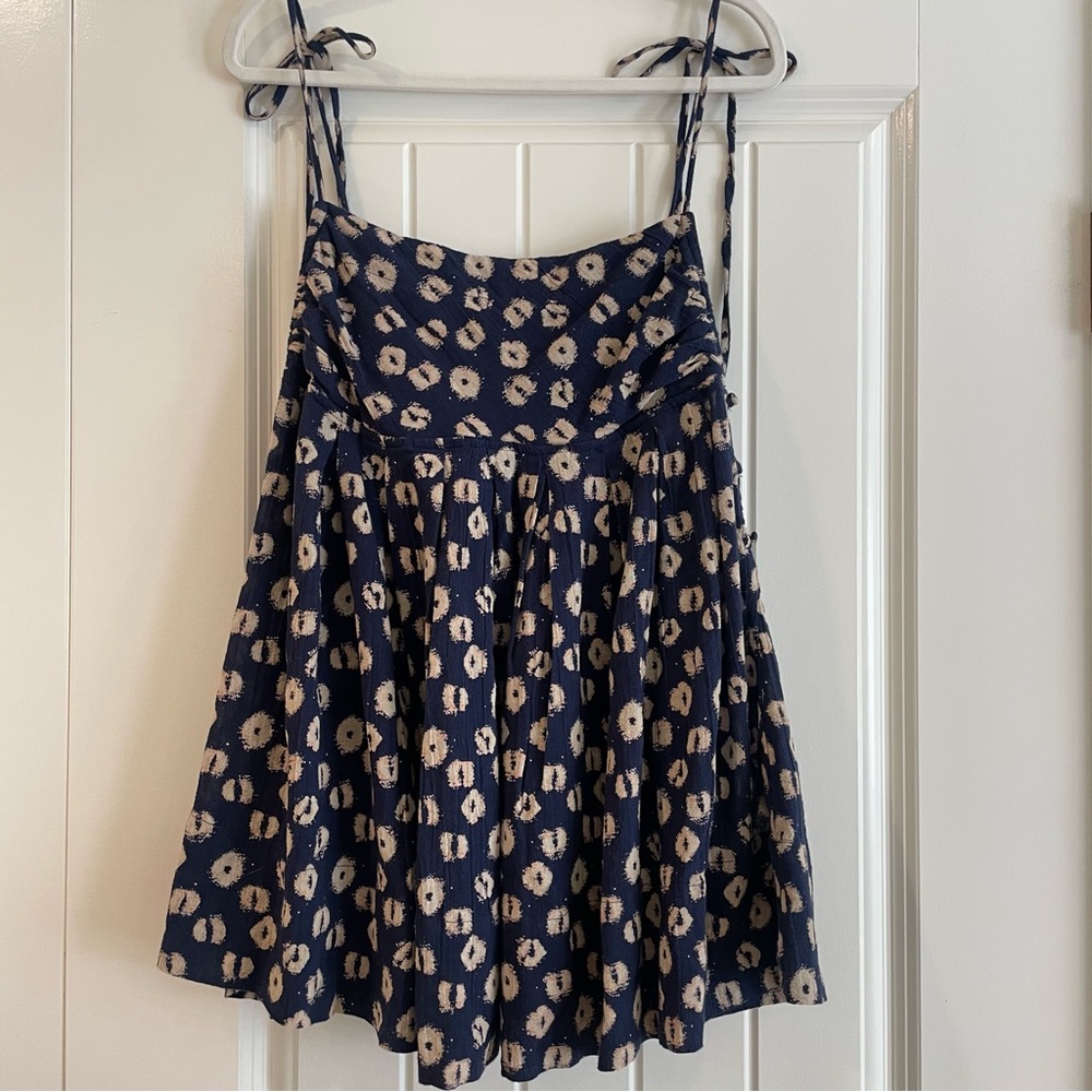 $109 Retail NWT Women’s Free People Molly Sleeveless Cotton Tunic Indigo - Small - Picture 4 of 9